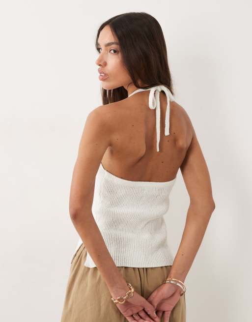 ASOS DESIGN – Biały top z dekoltem typu halter, 3 z 4