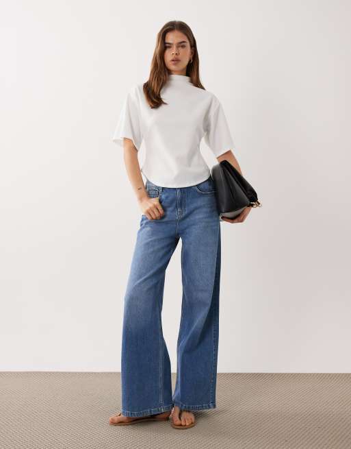 ASOS DESIGN – Biały top z krótkimi rękawami i golfem, 3 z 4