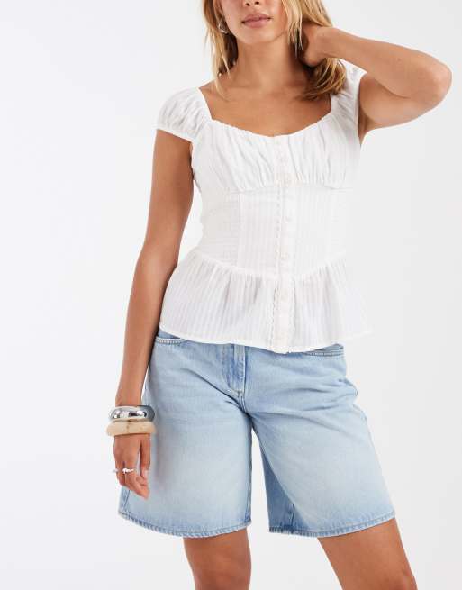 ASOS DESIGN – Bielone bermudy z niskim stanem, 3 z 5