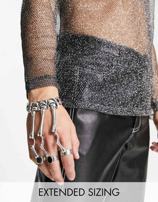 ASOS DESIGN - Bijou de main style squelette - Argenté