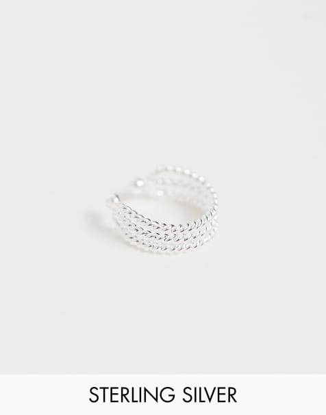 ASOS DESIGN - Bijou d'oreille en argent massif avec trois torsades