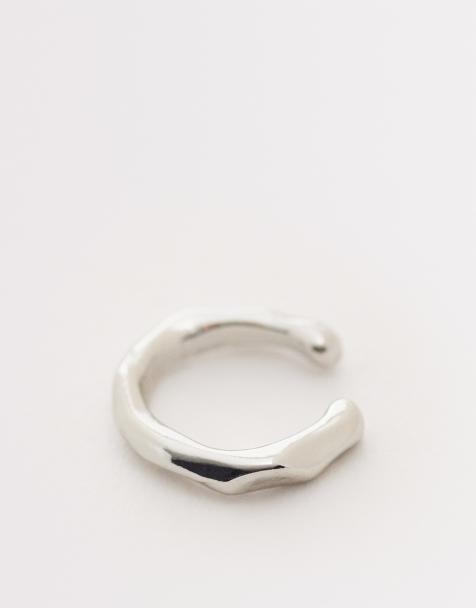 ASOS DESIGN - Bijou d'oreille géométrique effet fondu - Argenté - view 1