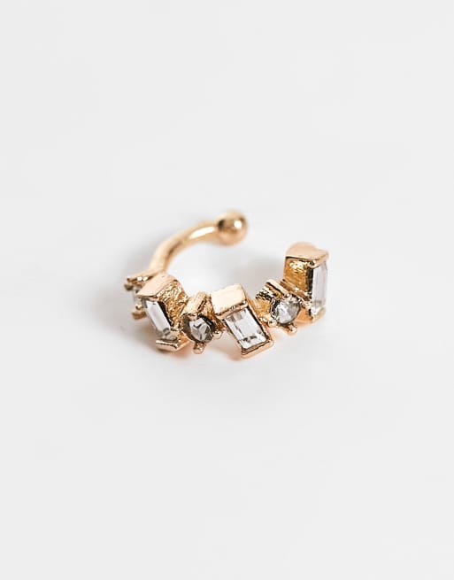 ASOS DESIGN - Bijou d'oreille style baguette avec cristaux - Doré, 4 de 4