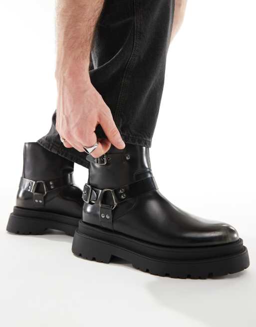 ASOS DESIGN biker boots in black ASOS