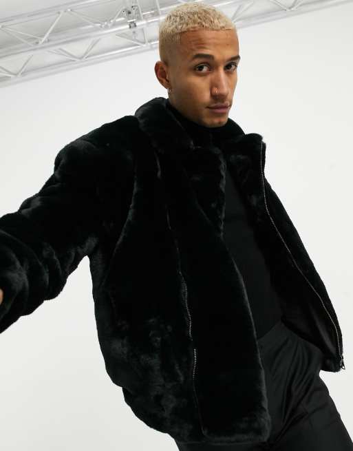 Asos black hotsell fur coat