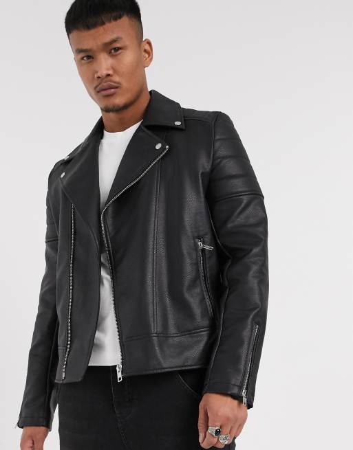 Asos leather outlet jacket