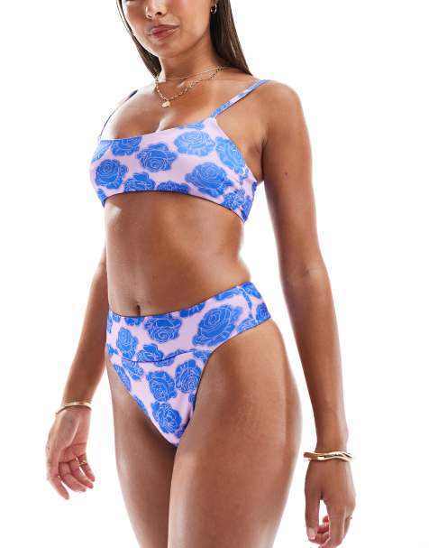ASOS DESIGN – Bikini w jaskrawy kwiatowy wzór - view 1
