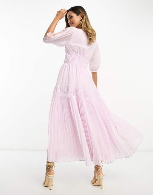 Asos pleated cheap skirt midi dress