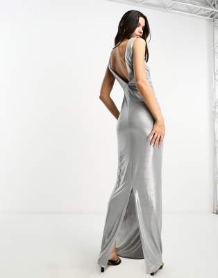 Asos silver maxi outlet dress