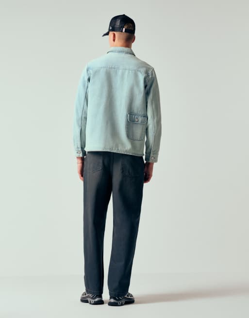 ASOS DESIGN - Blå afslappede jeans i mørk vask med indsnævrede ben og læg, 3 af 12