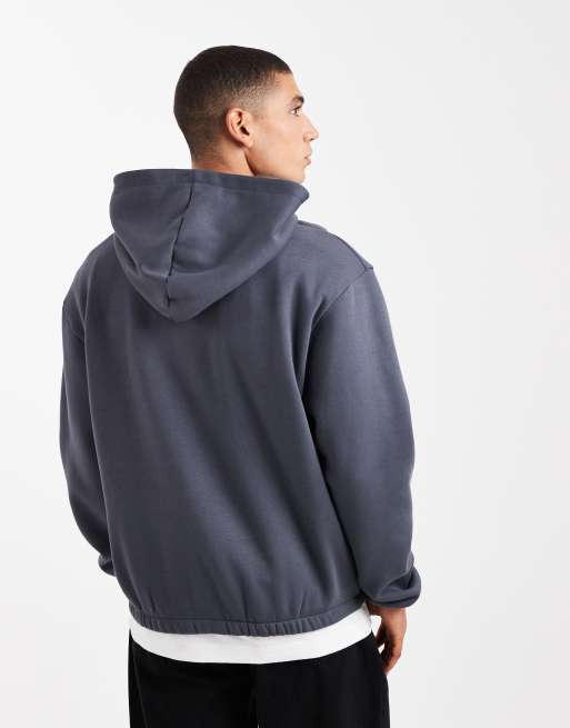 ASOS DESIGN – Blå, avslappnad huvtröja med krackelerat tryck, 3 av 5