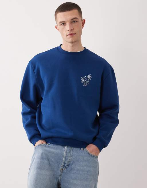 ASOS DESIGN – Blå, avslappnad skjorta med platt krage och blomtryck, 5 av 5