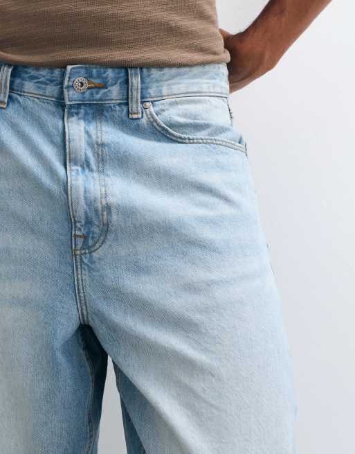 ASOS DESIGN – Blå, avsmalnande jeans i ljus tvätt med avslappnad passform, 3 av 5