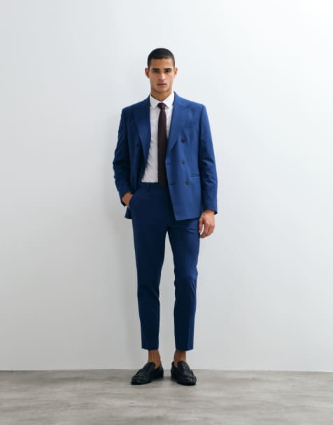 ASOS DESIGN – Blå, avsmalnande kostymbyxor, del av kostym - view 1