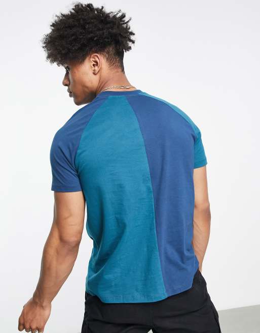 ASOS DESIGN – Blå, blockfärgad, stentvättad t-shirt med New York-tryck , 3 av 4
