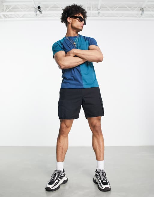 ASOS DESIGN – Blå, blockfärgad, stentvättad t-shirt med New York-tryck , 4 av 4