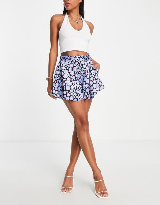 ASOS DESIGN – Blå, blommiga, vida shorts, 4 av 4