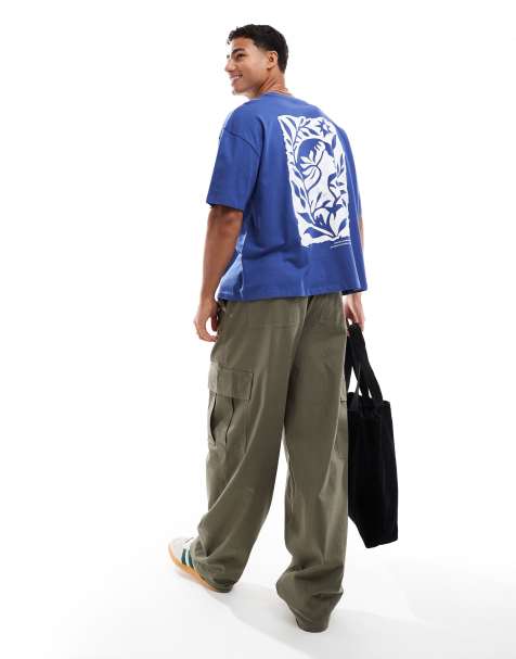 ASOS DESIGN – Blå, boxig t-shirt i oversize med astronomitryck - view 1