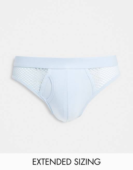 ASOS DESIGN - Blå briefs i mesh