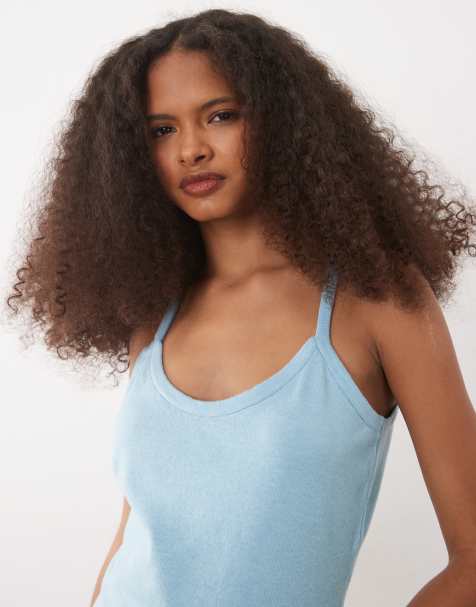 ASOS DESIGN - Blå cami-top i strik - Del af sæt - view 1