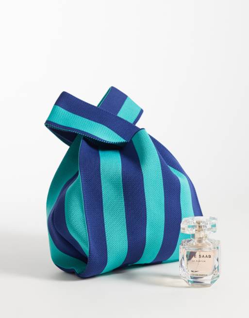 ASOS DESIGN - Blå clutch-taske med gennemgående løkke og striber, 2 af 4