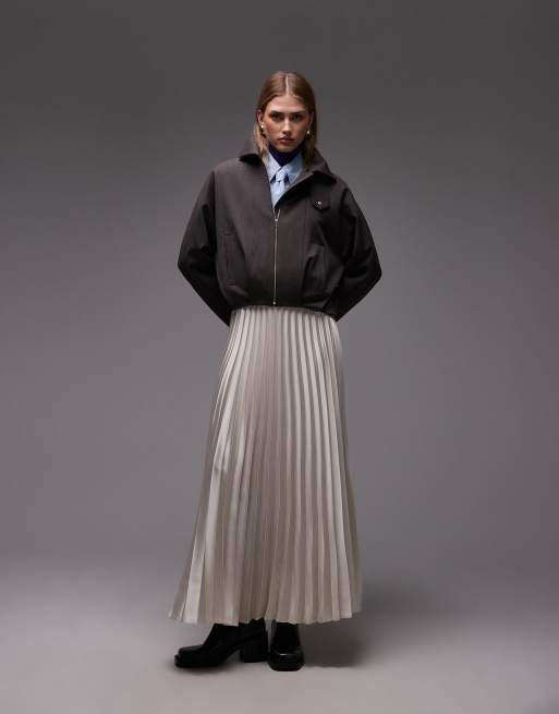 ASOS DESIGN - Blå cropped skjorte med slips i nylon i firkantet pasform, 4 af 4