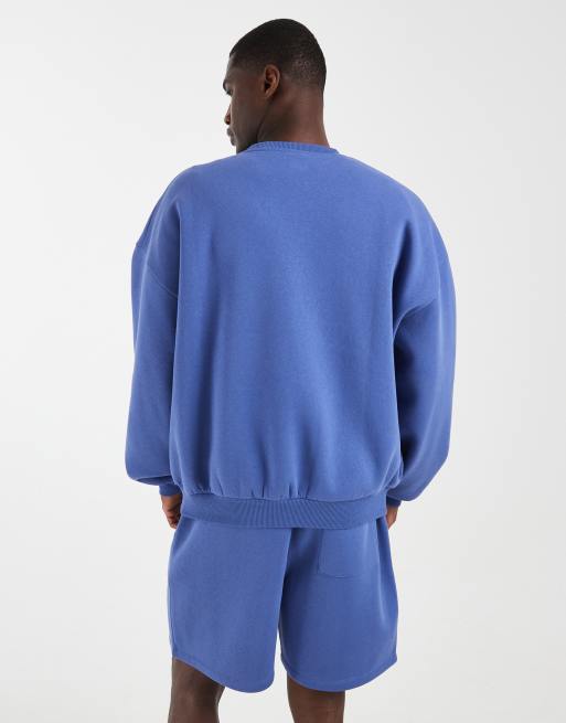 ASOS DESIGN - Blå ekstremt oversized sweatshirt med rund hals og 'Italia'-print - Del af sæt, 5 af 5