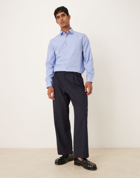 ASOS DESIGN - Blå, elegant og strygelet skjorte i regular fit - view 1