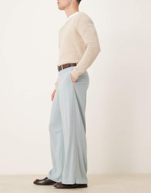 ASOS DESIGN – Blå finbyxor med lediga ben, 3 av 5