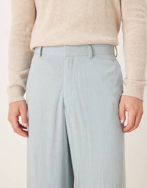ASOS DESIGN – Blå finbyxor med lediga ben, 4 av 5