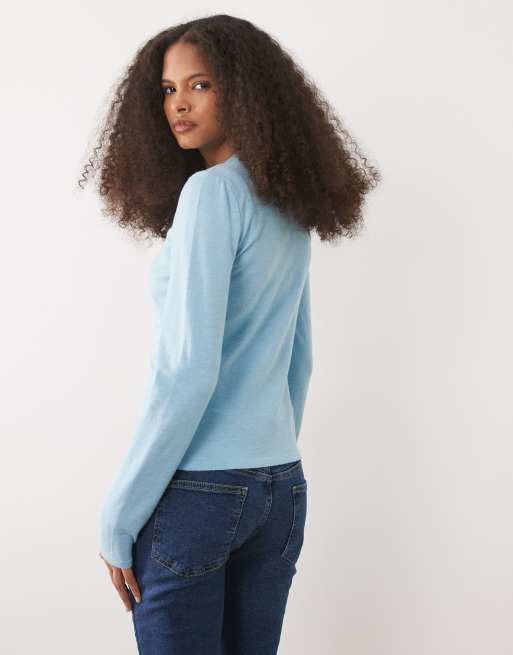 ASOS DESIGN – Blå, finstickad kofta, del av set, 2 av 4