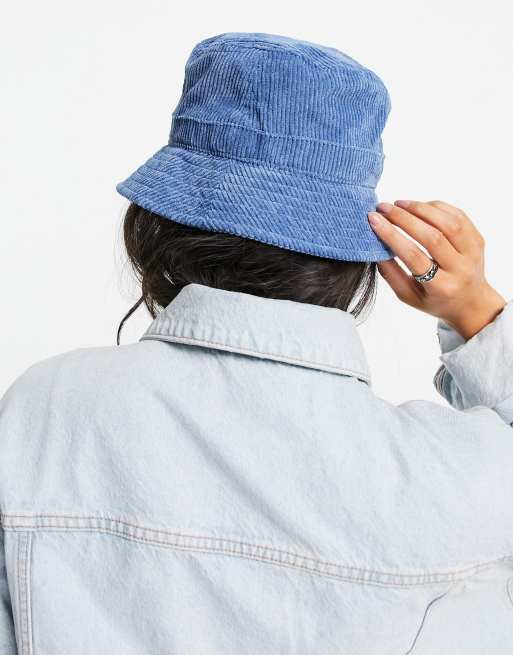 ASOS DESIGN – Blå fiskarhatt i grov manchester, 3 av 4