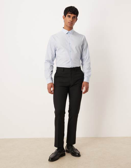 ASOS DESIGN – Blå, formell, lättstruken skjorta i regular fit, 2 av 5