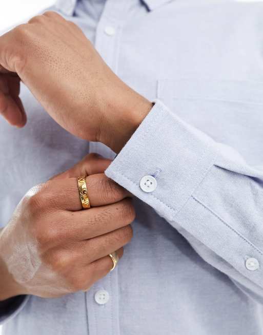 ASOS DESIGN – Blå, garnfärgad oxfordskjorta med smal passform , 2 av 4