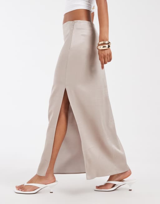 ASOS DESIGN - Blå gennemsigtig maxinederdel med slids i siden - Del af sæt, 5 af 5