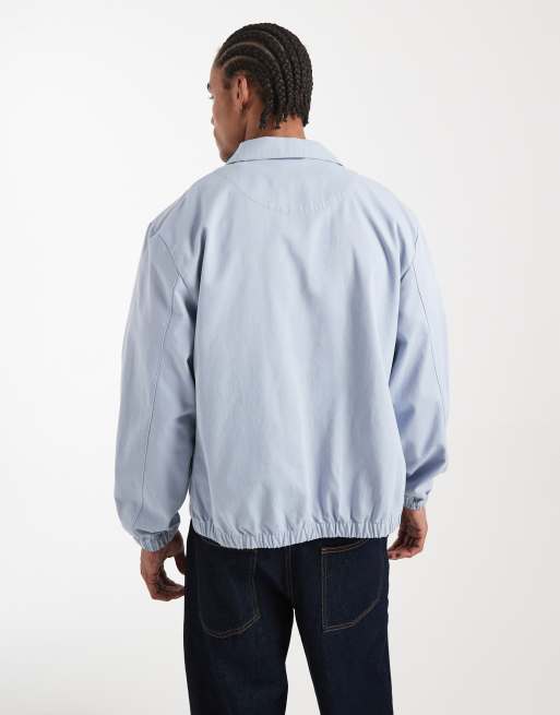 ASOS DESIGN - Blå Harrington-jakke i bomuld, 3 af 5