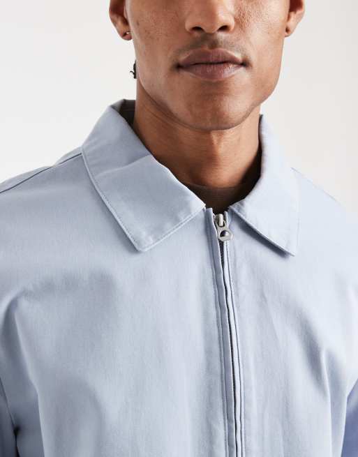 ASOS DESIGN - Blå Harrington-jakke i bomuld, 5 af 5