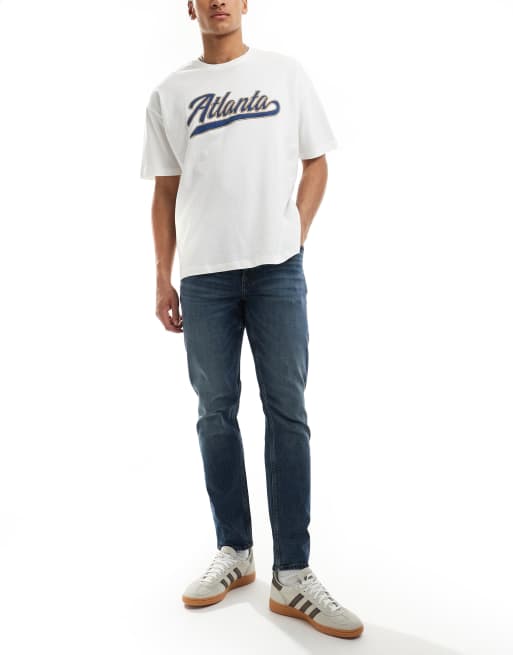ASOS DESIGN - Blå jeans i mørk vask med vintage-skær i slim fit