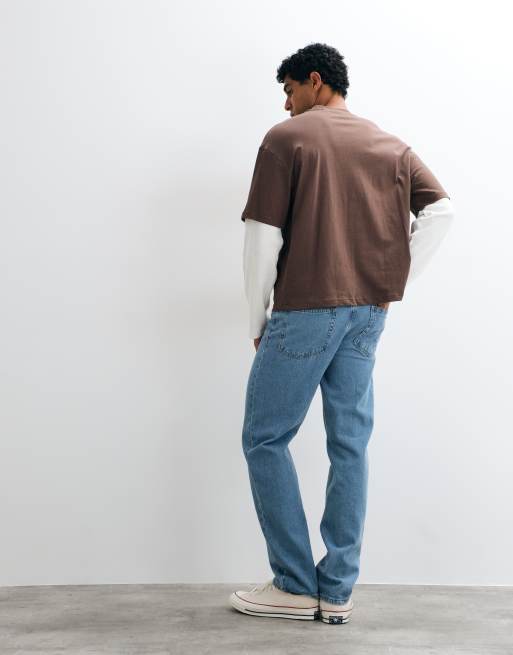 ASOS DESIGN - Blå jeans med lige ben i lys vask, 4 af 5