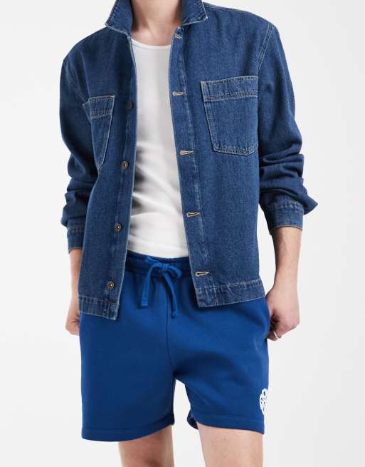 ASOS DESIGN – Blå jersey-shorts i oversize med tryck, 3 av 5