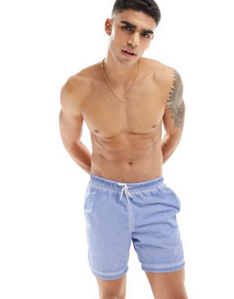 ASOS DESIGN – Blå, kallfärgade, halvlånga badshorts - view 1