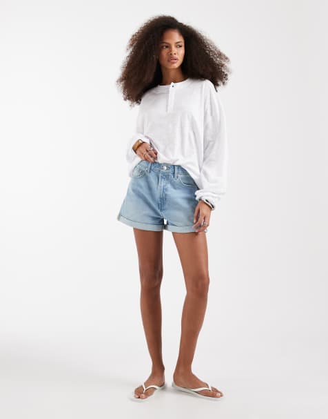 ASOS DESIGN - Blå komfortable mom-denimshorts - view 1