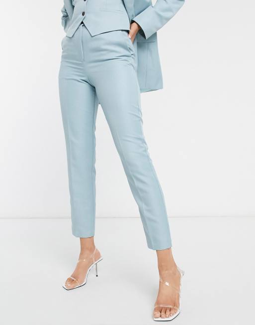 ASOS DESIGN – Blå kostymbyxor med smal passform, del av en kostym i 3 delar, 4 av 4