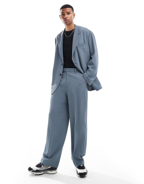 ASOS DESIGN – Blå kostymbyxor med vida ben, del av kostym - view 1
