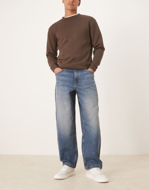 ASOS DESIGN – Blå, ljustvättade och lediga jeans med rak passform - view 1