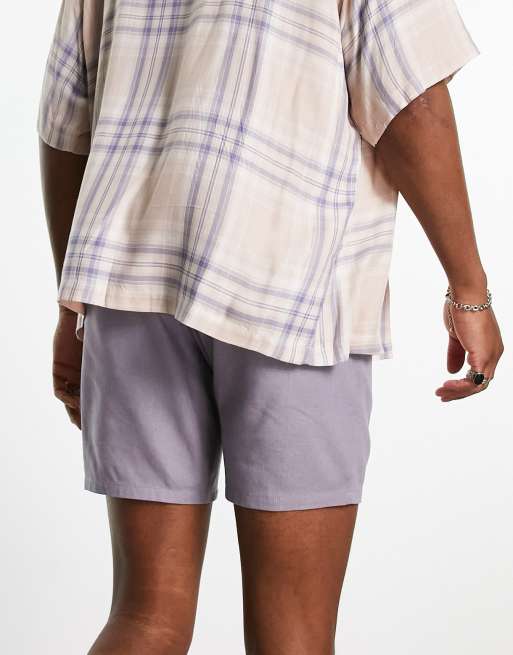 ASOS DESIGN – Blå, mellanlånga shorts i linnetyg med smal passform , 4 av 4