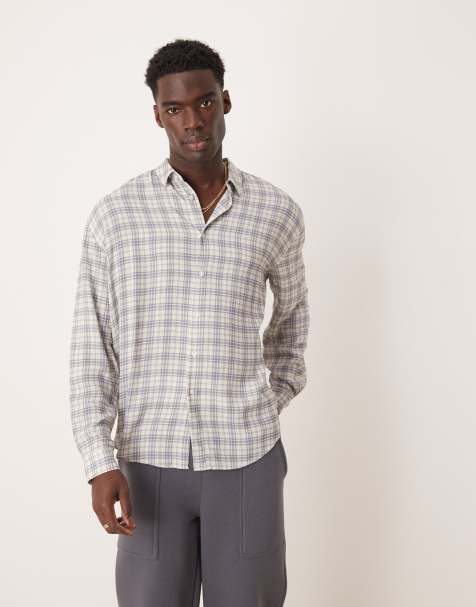 ASOS DESIGN – Blå och vitrutig skjorta i 90-talsstil och oversize - view 1