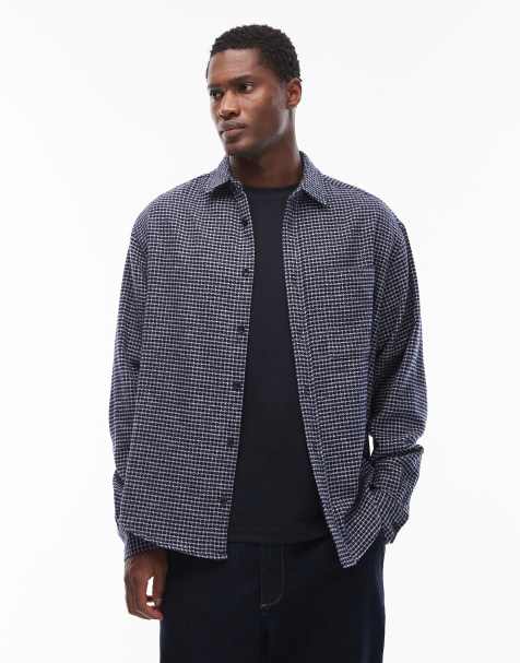 ASOS DESIGN – Blå och vitrutig skjorta i oversize - view 1