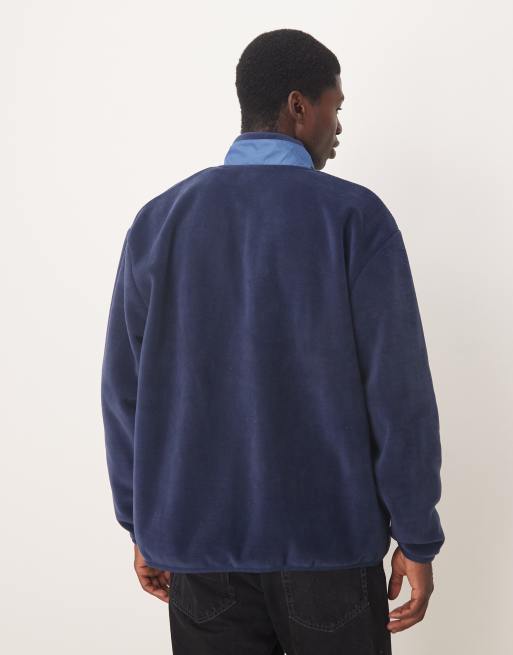 ASOS DESIGN - Blå og afslappet jakke i fleece med lynlås og lomme, 3 af 5