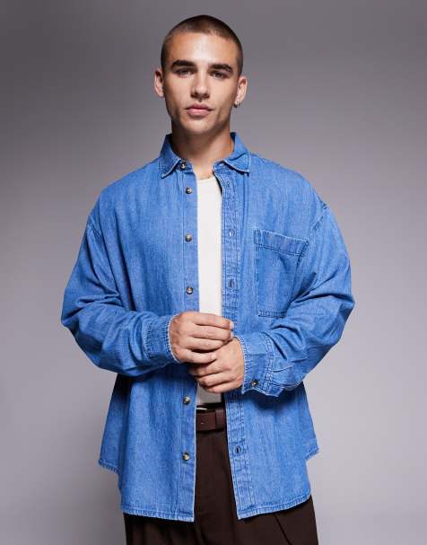 ASOS DESIGN - Blå oversized 90'er-denimskjorte - view 1